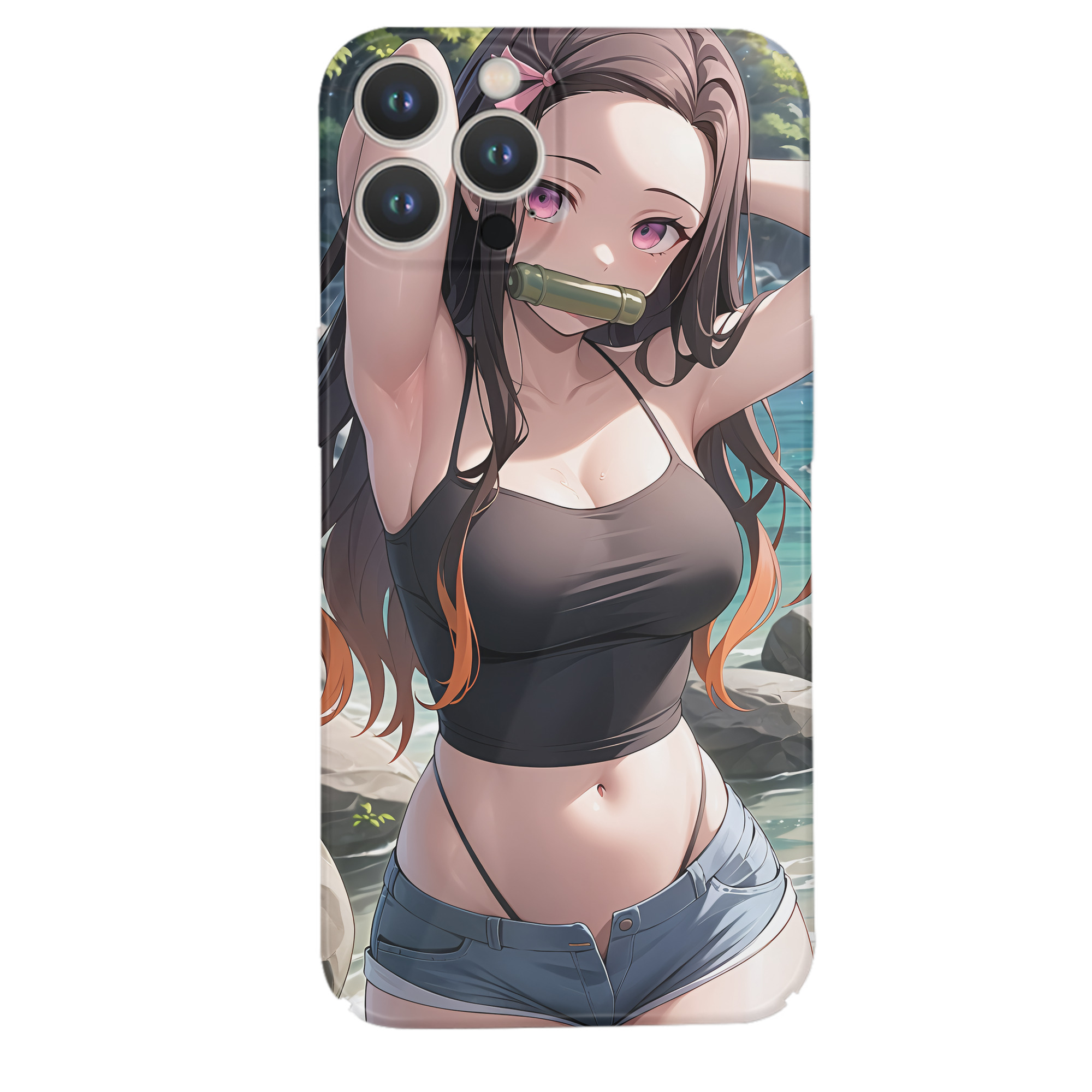 （画像用） 鬼滅の刃（きめつのやいば）竈門 禰󠄀豆子／かまど ねずこ Kamado Nezuko 【iPhone 14シリーズ対応】ハードケース